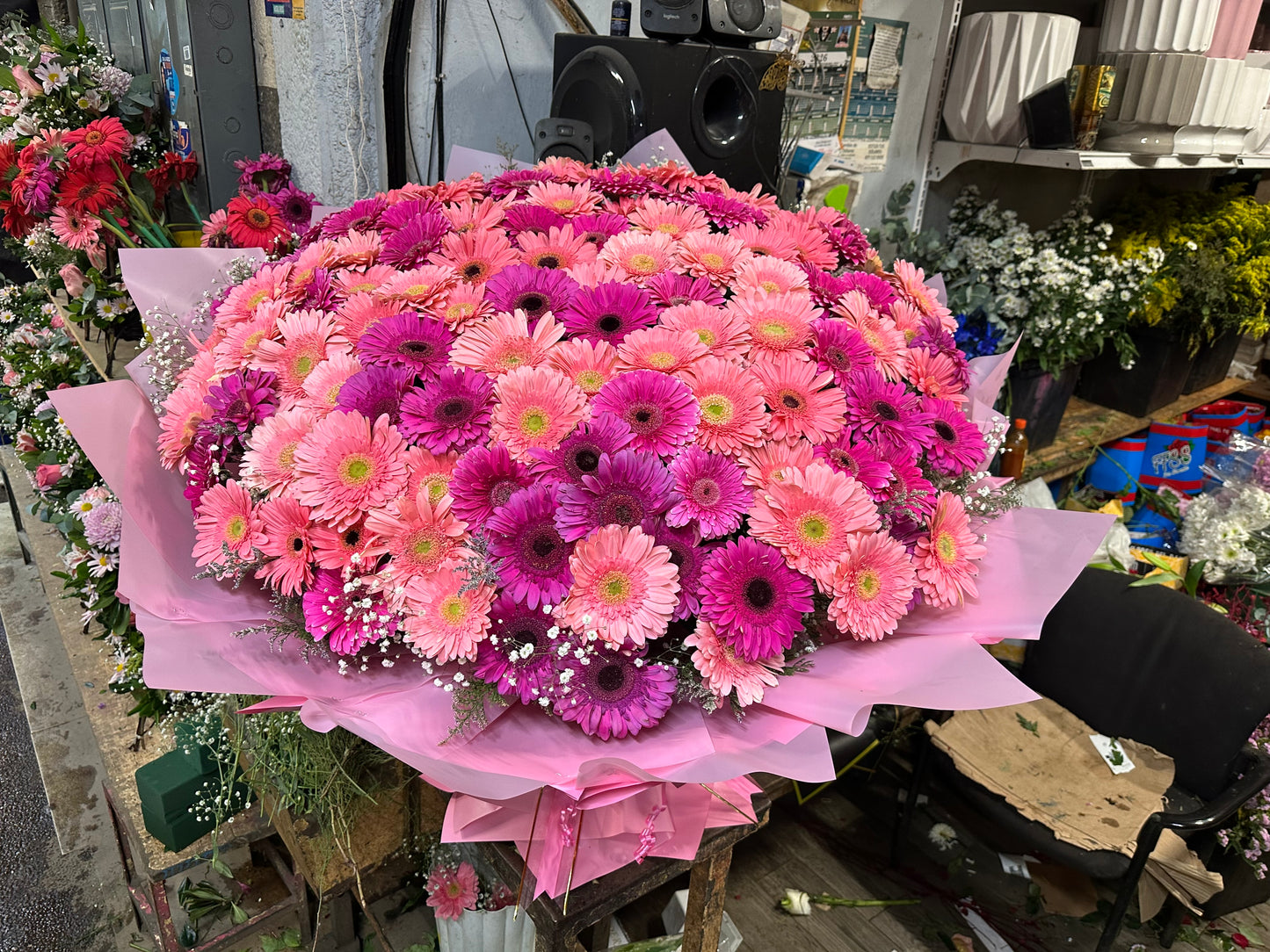 50 Gerberas ramo coreano