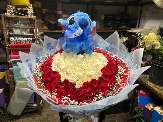 Ramo corazón con stich