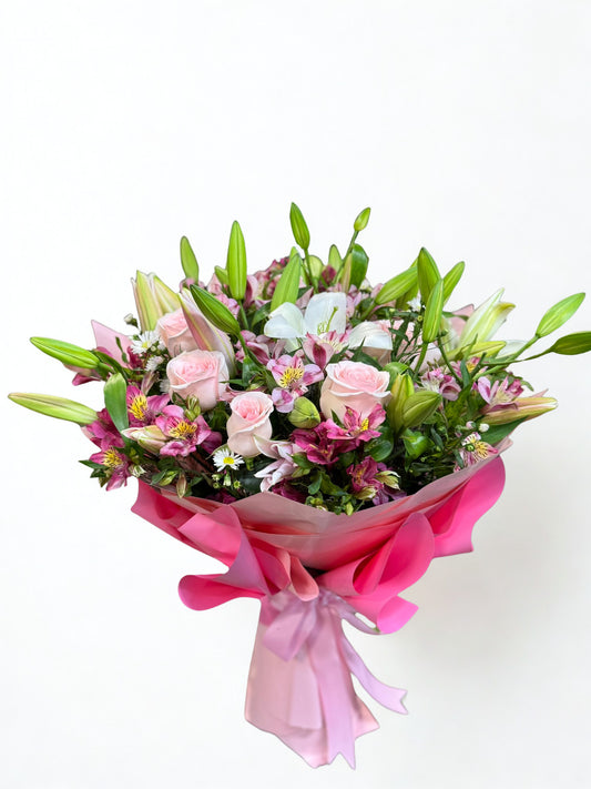 Ramo coreano lili y rosas
