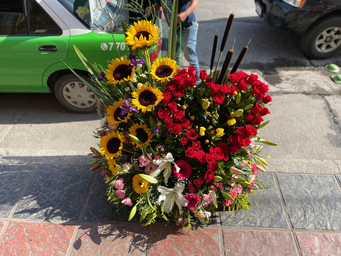 Corazón y girasol